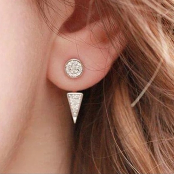 October Love Jewelry - ♠️ LAST ONE ! Gold Triangle Rhinestone Earrings♠️